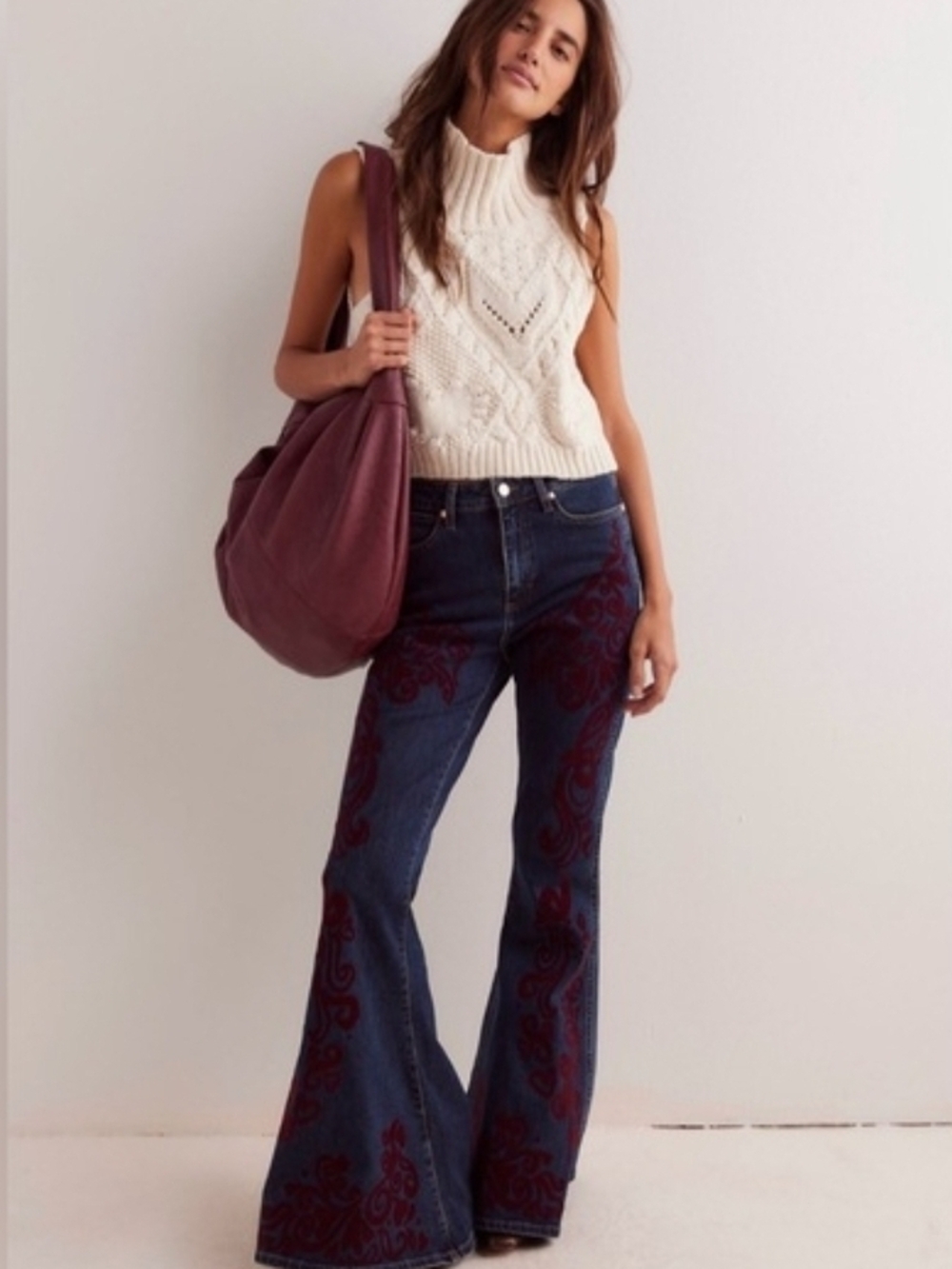 Wrangler X Lainey Wilson Flocked Bell Bottom Jeans